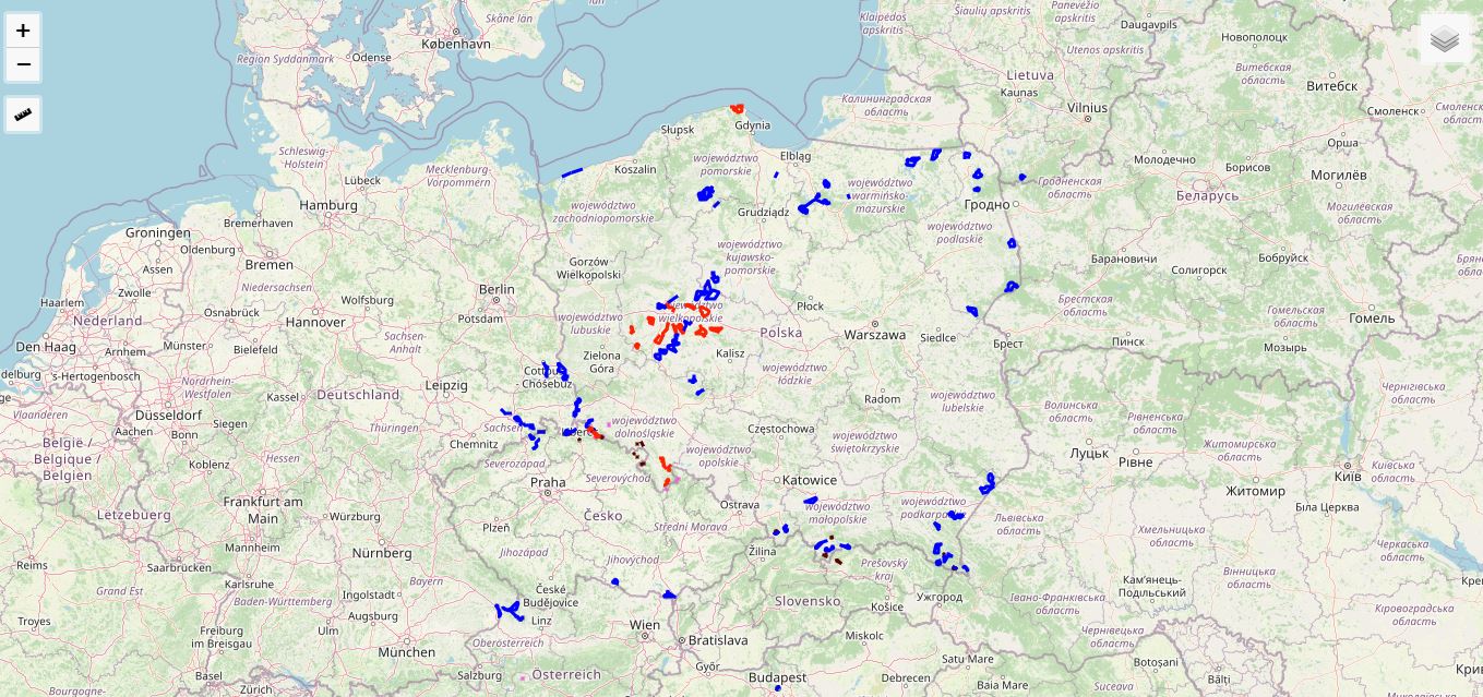 mapa tras rowerowych
